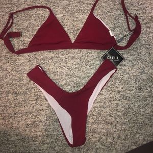 Maroon two piece
